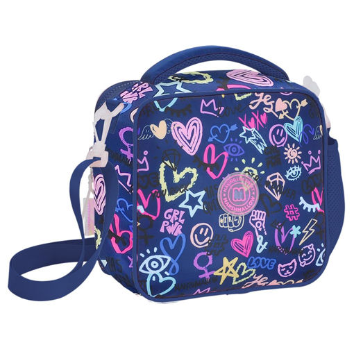 Picture of MARSHMALLOW LUNCH BAG SCRIBBLE 25X11X21CM